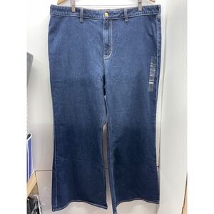 American Eagle Flare High-Rise Next Level Stretch Jeans Dark Wash 18 34w NWT